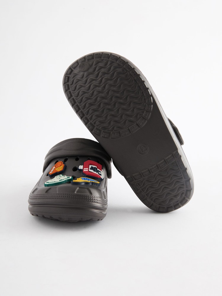 Grey Sports Badge Slippers Clogs - Image 6 of 6