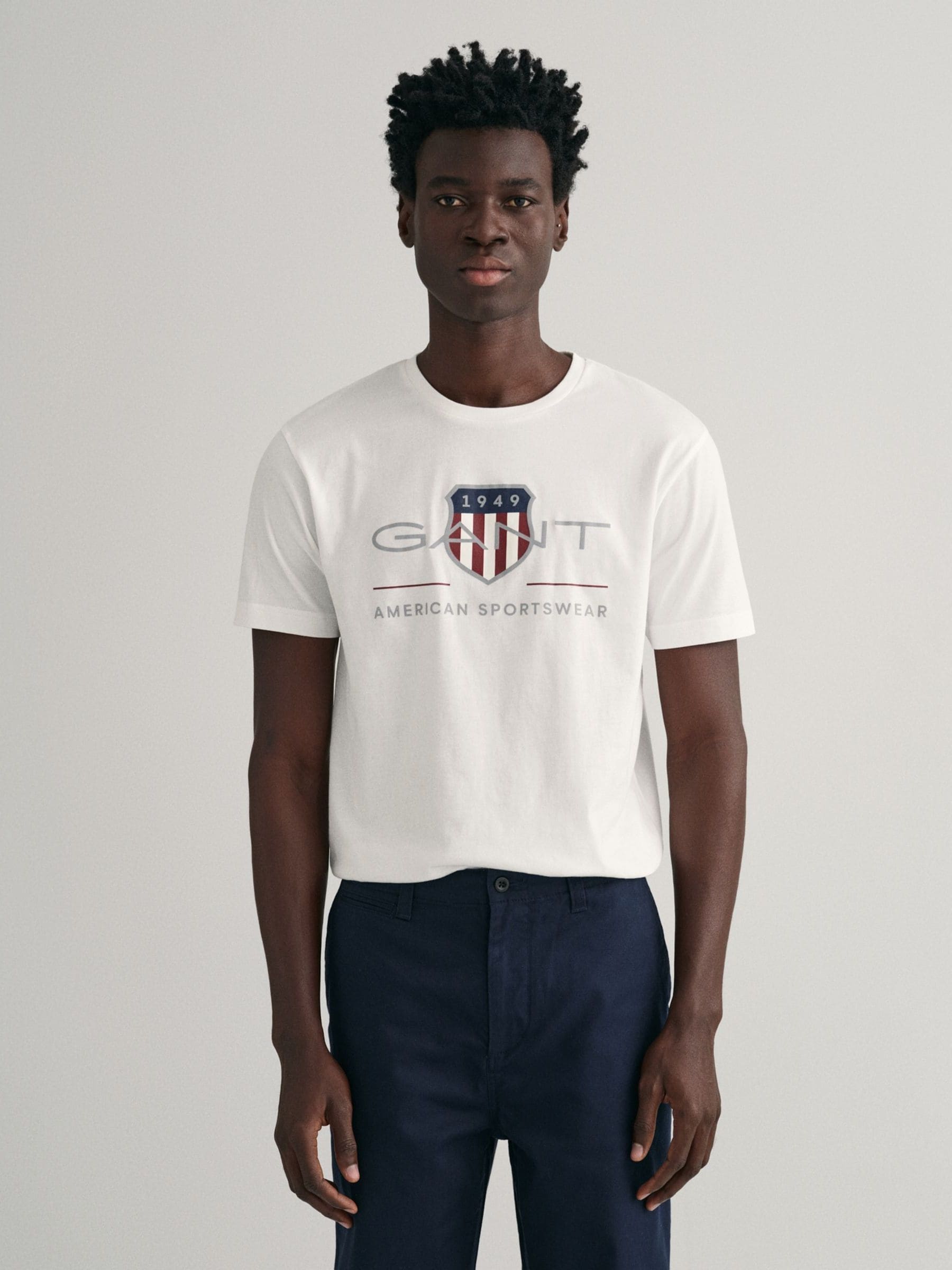 GANT White Archive Shield Logo 100 Cotton T Shirt