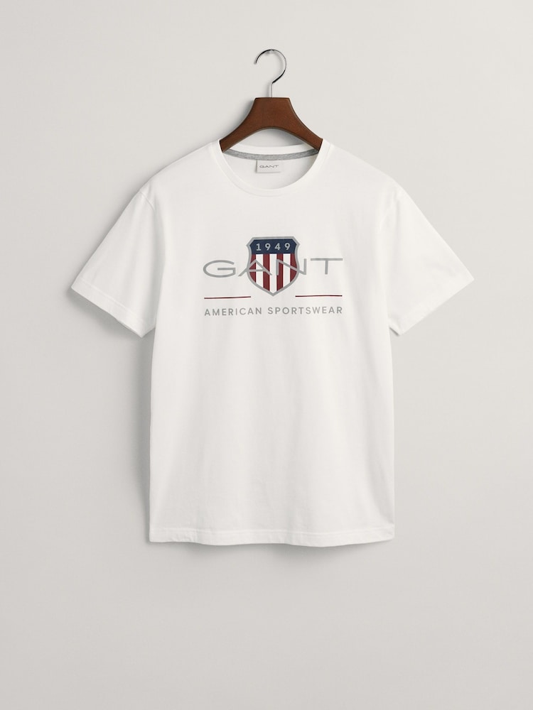 Weiß - GANT T-Shirt mit Grafik-Wappen-Logo - Bild 5 von 5
