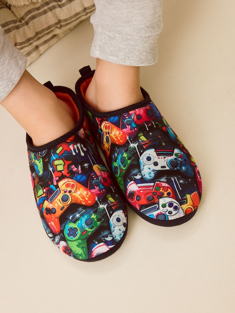 Bright Gamer Warm Lined Mule Slippers - Image 1 of 6 Bright Gamer Warm Lined Mule Slippers - Image 1 of 6