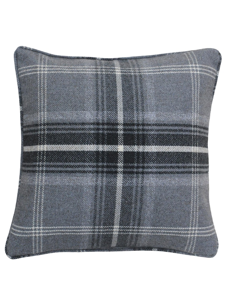 Riva Paoletti Grey Aviemore Tartan Faux Wool Polyester Filled Cushion - Image 2 of 3