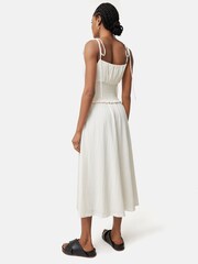 Jigsaw Crinkle Jersey Strap White Dress - Image 2 of 7