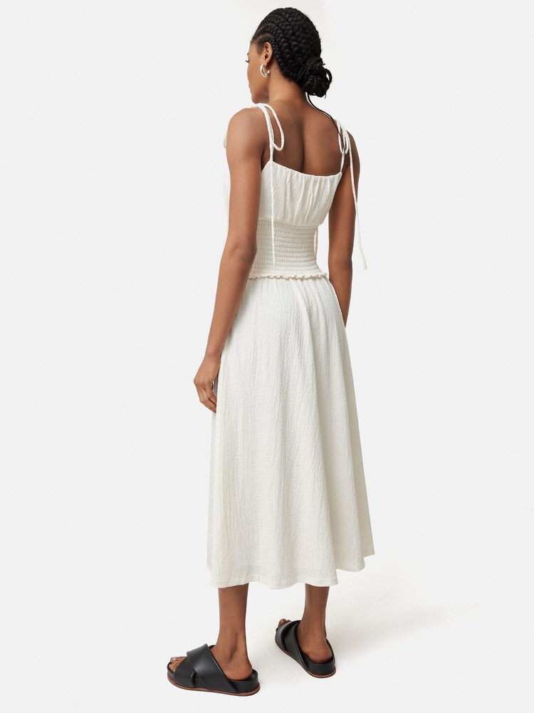 Jigsaw Crinkle Jersey Strap White Dress - Image 2 of 7