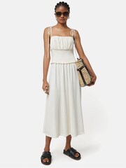 Jigsaw Crinkle Jersey Strap White Dress - Image 3 of 7