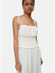 Jigsaw Crinkle Jersey Strap White Dress - Image 4 of 7
