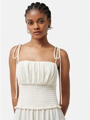 Jigsaw Crinkle Jersey Strap White Dress - Image 5 of 7