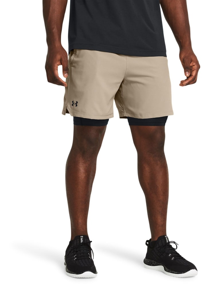 Under Armour Beige Vanish 2-in-1 Shorts - Image 1 of 4