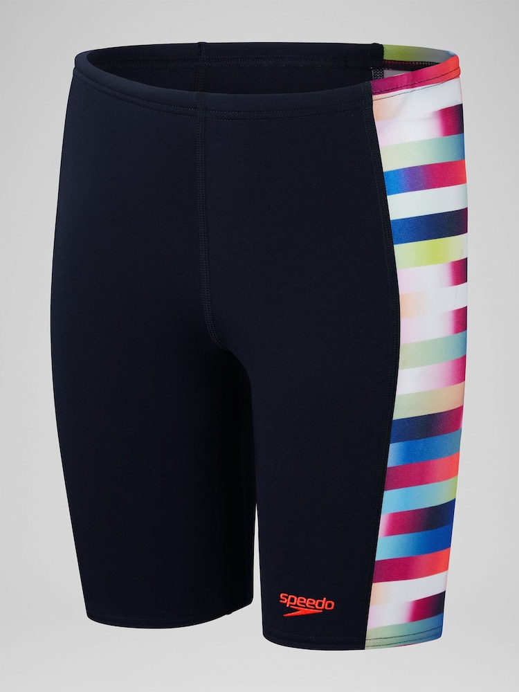 Speedo Boys Blue Digital Panel Jammer Swim Shorts - Image 1 of 6