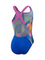 Speedo Pink Girls Digital All-Over Powerback Swimsuit - Image 2 of 5