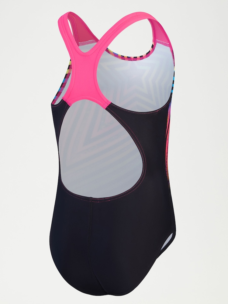Speedo Black Digital Placement Splashback Girls Swimsuit - Image 2 of 4 Speedo Black Digital Placement Splashback Girls Swimsuit - Image 2 of 4