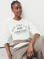 Ecru NYC Graphic Long Sleeve T-Shirt - Image 1 of 7