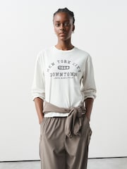 Ecru NYC Graphic Long Sleeve T-Shirt - Image 3 of 7