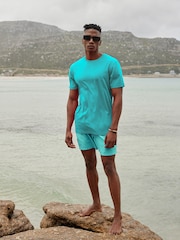 Blue Aqua Palm Logo Essential Swim Shorts - Image 3 of 11