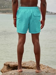 Blue Aqua Palm Logo Essential Swim Shorts - Image 4 of 11