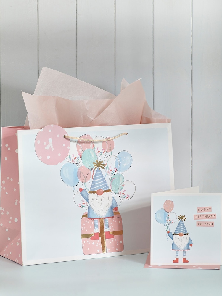Pink Gonk Gift Bag and Card Set - Image 1 of 3