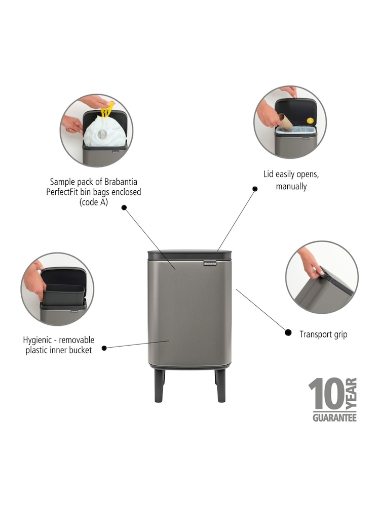 Brabantia Grey Bo Waste Bin Hi 4L - Image 5 of 5