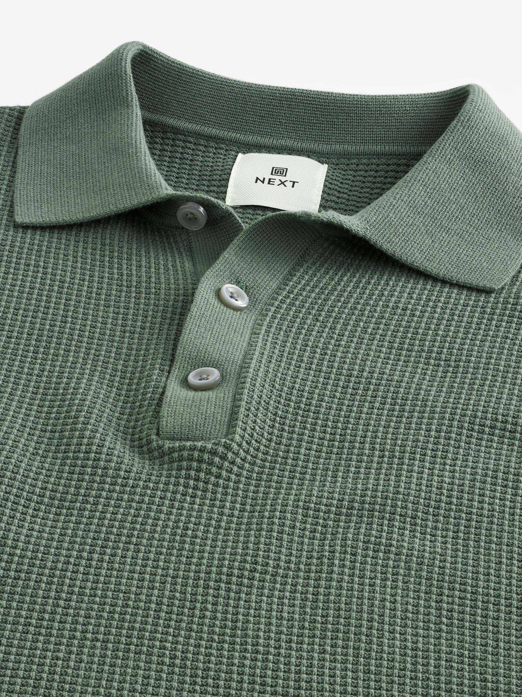 Buy Green Regular Fit Knitted Waffle Textured 100% Cotton