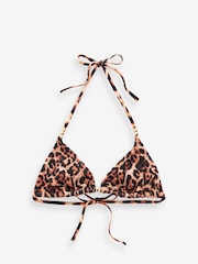 Marron imprimé léopard - Bikini triangle froncé - Image 10 of 11