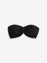 Black Textured Trim Bandeau Bikini Top - Image 5 of 5