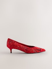 Red Forever Comfort® Embellished Kitten Heels - Image 1 of 10