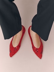 Red Forever Comfort® Embellished Kitten Heels - Image 2 of 10