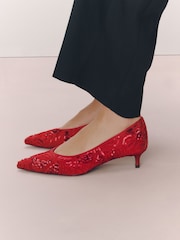 Red Forever Comfort® Embellished Kitten Heels - Image 3 of 10