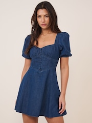 Nobodys Child Blue Tulla Mini Denim Dress - Image 1 of 5