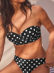 Black/White Spot Balconette Bandeau Wired Bikini Top - Image 1 of 6
