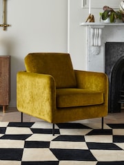 Rockett St George Luxe Needlecord Velvet Vintage Green The Edie Accent Chair - Image 1 of 5