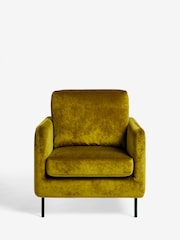 Rockett St George Luxe Needlecord Velvet Vintage Green The Edie Accent Chair - Image 2 of 5