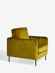Rockett St George Luxe Needlecord Velvet Vintage Green The Edie Accent Chair - Image 3 of 5