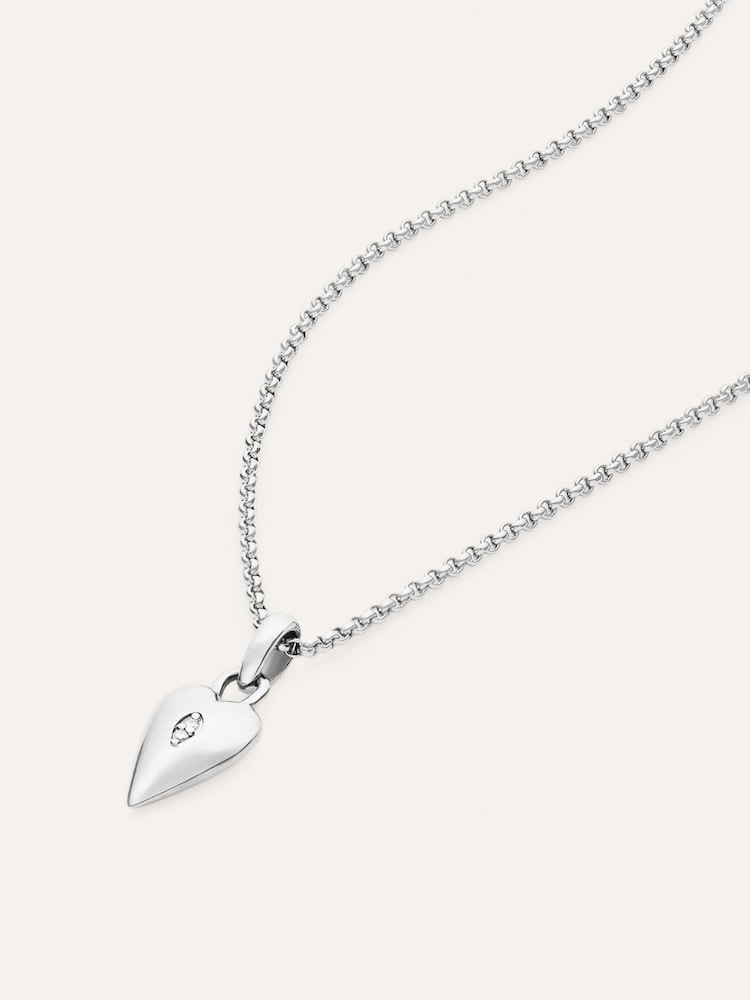 Dinny Hall Silver Tone My World Lab Diamond Heart Pendant - Image 2 of 3 Dinny Hall Silver Tone My World Lab Diamond Heart Pendant - Image 2 of 3