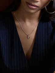 Dinny Hall Silver Tone My World Lab Diamond Heart Pendant - Image 3 of 3