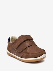 Tan Brown Wide Fit (G) Touch Fastening Leather First Walker Baby Shoes - Image 2 of 4