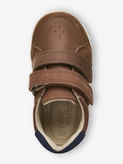 Tan Brown Wide Fit (G) Touch Fastening Leather First Walker Baby Shoes - Image 3 of 4