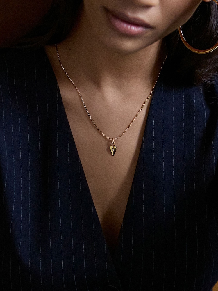 Dinny Hall Gold Tone My World Lab Diamond Heart Pendant - Image 1 of 3 Dinny Hall Gold Tone My World Lab Diamond Heart Pendant - Image 1 of 3