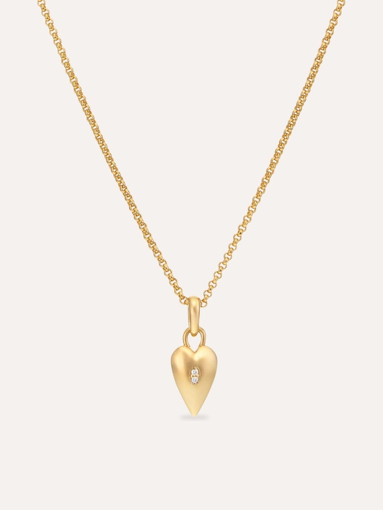 Dinny Hall Gold Tone My World Lab Diamond Heart Pendant - Image 2 of 3 Dinny Hall Gold Tone My World Lab Diamond Heart Pendant - Image 2 of 3