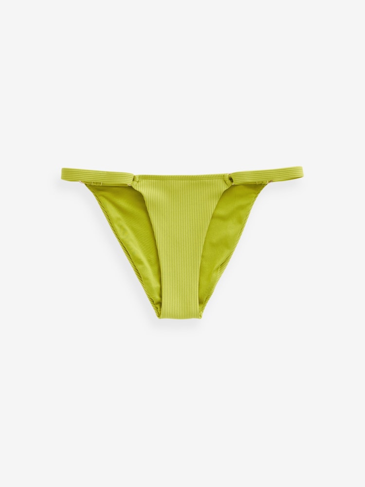 Rochelle Lime Green Rib Tanga Bikini Bottoms - Image 3 of 3