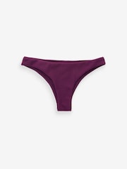 Purple Crinkle High Leg Brazilian Bikini Bottoms - Image 6 of 6