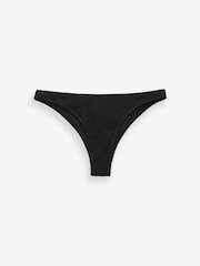 Black Textured Rochelle High Leg Bikini Bottoms - Image 3 of 3