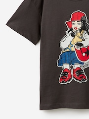 שחור - Cotton On חולצת טי עם שרוולים קצרים ותפר כתפיים נמוך - תמונה 2 מתוך 3