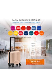 Flight Knight 45x36x20cm Easy Jet Underseat 8 Wheel ABS Hard Case Cabin Carry On Hand Luggage - Image 6 of 7