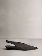 Chocolate Brown Forever Comfort® Suede Leather Low Sling Back Wedges - Image 4 of 9