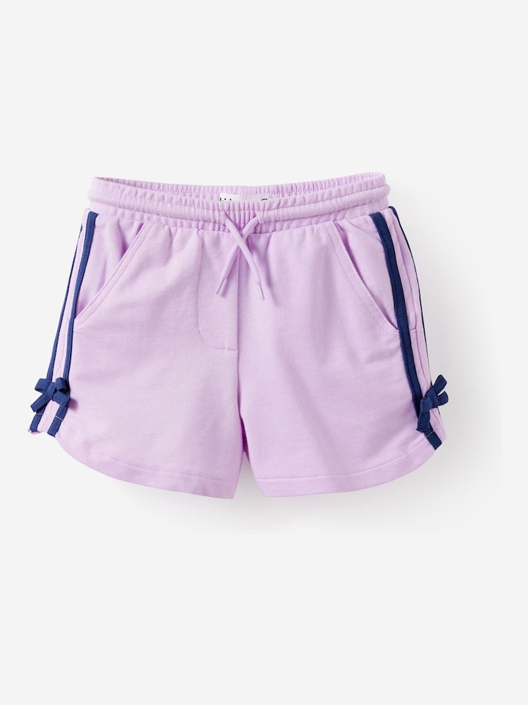 Cotton On Purple Soft Stretch Gathered Short Sleeve Baby T-Shirt & Kelcey Shorts Set - Image 4 of 4