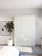 Wiemann Peyton White Glass Semi Fitted Triple Wardrobe - Image 1 of 4