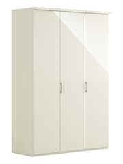 Wiemann Peyton White Glass Semi Fitted Triple Wardrobe - Image 3 of 4