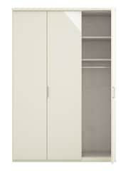Wiemann Peyton White Glass Semi Fitted Triple Wardrobe - Image 4 of 4