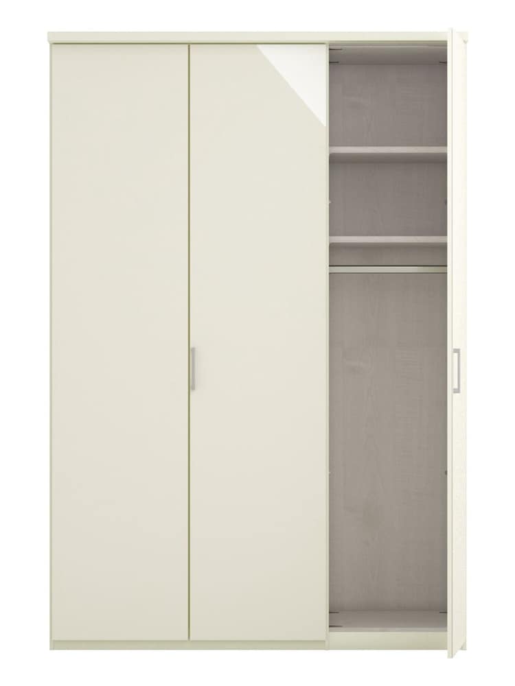 Wiemann Peyton White Glass Semi Fitted Triple Wardrobe - Image 4 of 4
