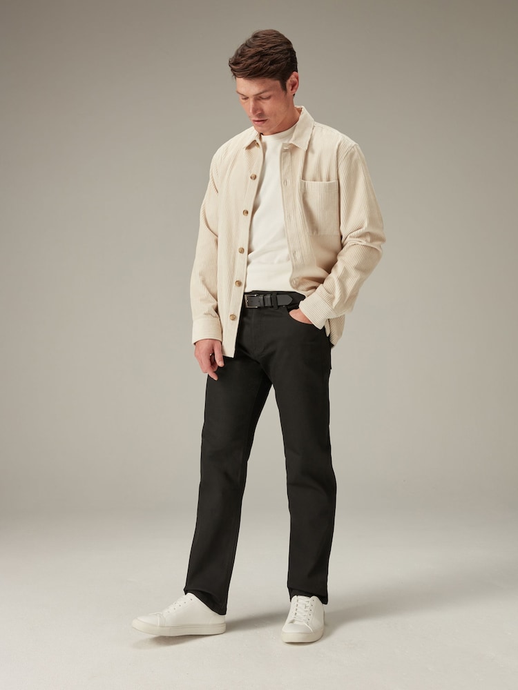 Forever Black Straight Fit Belted Authentic Jeans - Image 3 of 11