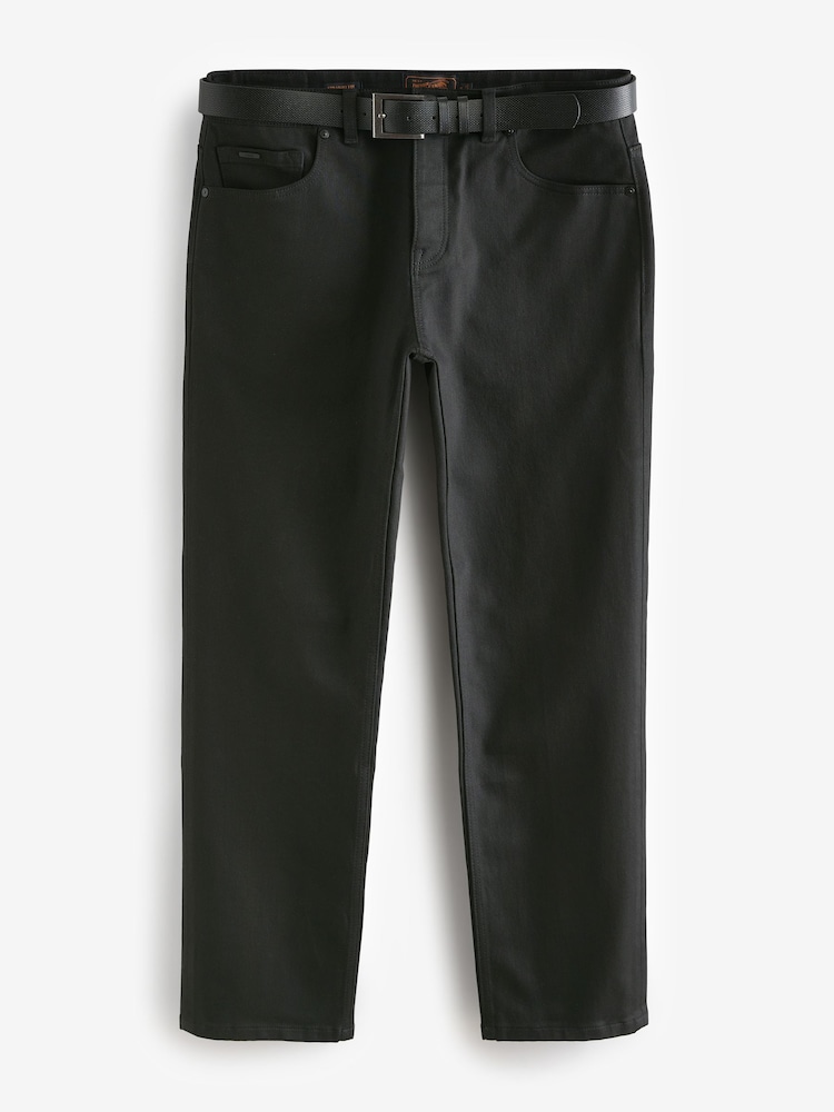 Forever Black Straight Fit Belted Authentic Jeans - Image 8 of 11